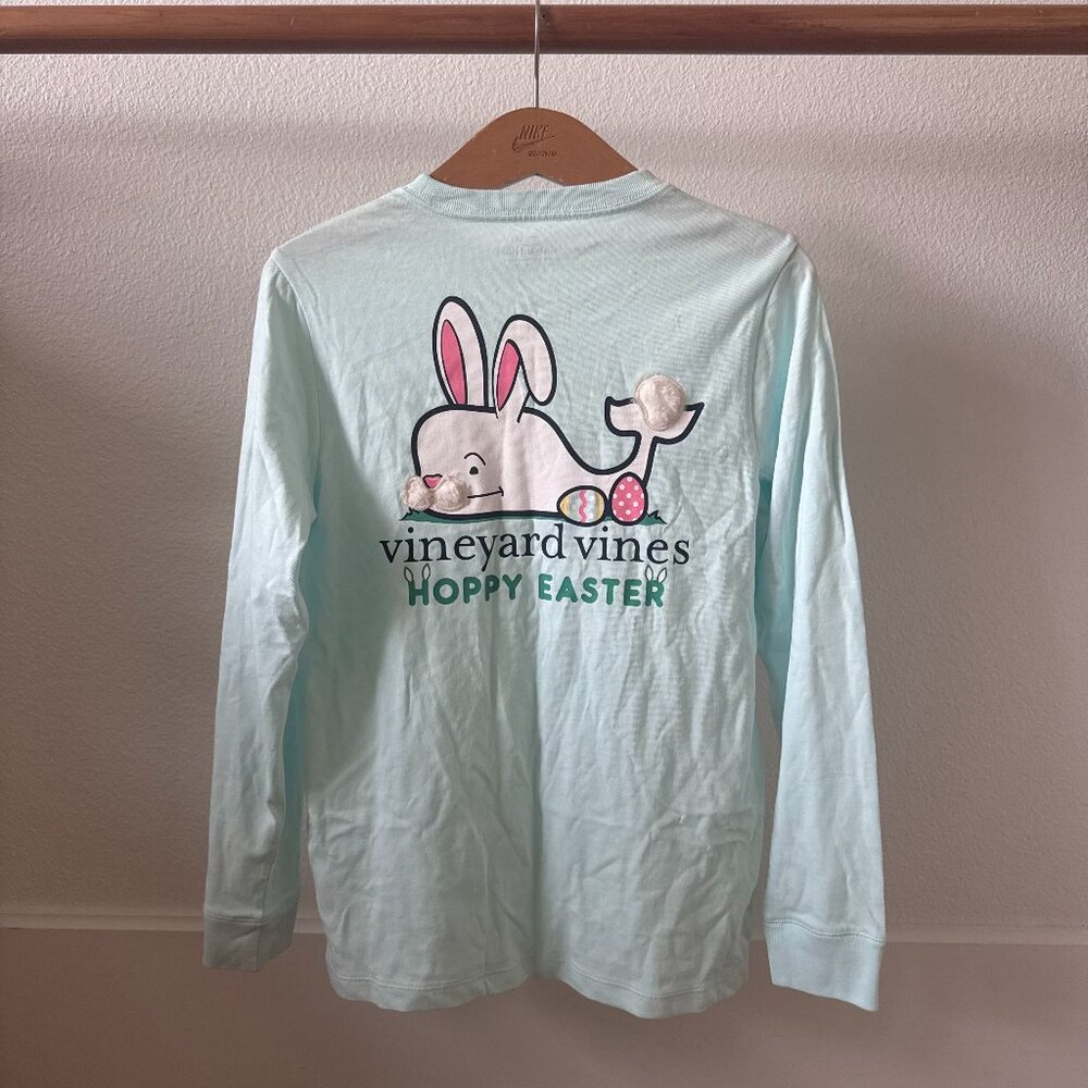 Kids Vineyard Vines pastel blue Hoppy Easter long-sleeve t-shirt Size M NWOT - Picture 3 of 6